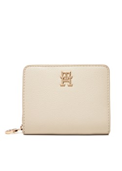 Mały Portfel Damski Tommy Hilfiger Th Distinct Med Za AW0AW17473 Écru ze sklepu eobuwie.pl w kategorii Portfele damskie - zdjęcie 183775322