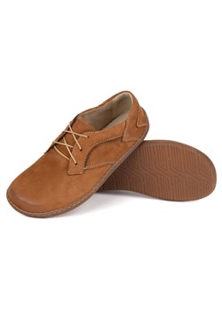 Olivier Barefoot Damskie minimalistyczne buty skórzane 1082 brąz nubuk brązowe ze sklepu ButyModne.pl w kategorii Półbuty damskie - zdjęcie 183777772