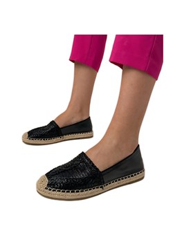 Czarne espadryle ażurowe na platformie ze sklepu ButyModne.pl w kategorii Espadryle damskie - zdjęcie 183777973