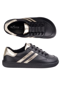 Sneakersy barefoot damskie Kaia Olivier – anatomiczne buty skórzane czarne ze sklepu ButyModne.pl w kategorii Mokasyny męskie - zdjęcie 183778010