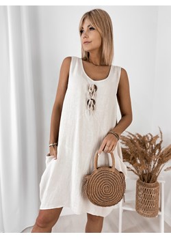 sukienka liviana beżowa one size ze sklepu UBRA w kategorii Sukienki - zdjęcie 183781554