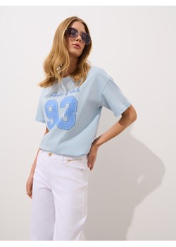 Mohito - T-shirt z nadrukiem - błękitny ze sklepu Mohito w kategorii Bluzki damskie - zdjęcie 183783502