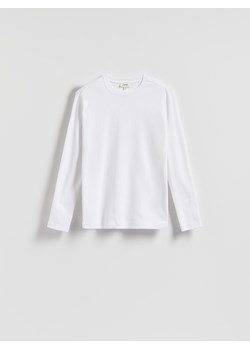 Reserved - Bawełniany longsleeve - biały ze sklepu Reserved w kategorii T-shirty męskie - zdjęcie 183783723