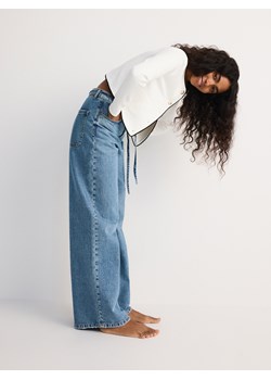 Reserved - Jeansy wide leg z wiązaniem - niebieski ze sklepu Reserved w kategorii Jeansy damskie - zdjęcie 183783972
