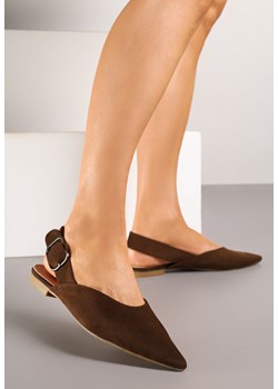Brązowe Sandały Vices Typu Slingback z Wkładką ze Skóry Naturalnej Rallora ze sklepu renee.pl w kategorii Sandały damskie - zdjęcie 183784784