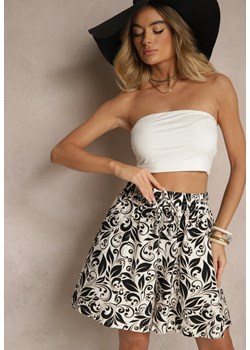 Czarne Szorty High Waist z Wiskozy w Kwiatowy Print Dannalis ze sklepu renee.pl w kategorii Szorty - zdjęcie 183785212