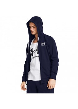 Męska bluza dresowa rozpinana z kapturem Under Armour UA Rival Terry Lc Fz - granatowa ze sklepu Sportstylestory.com w kategorii Bluzy męskie - zdjęcie 183785401