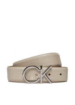 Pasek Damski Calvin Klein Ck Logo Belt 3.0 Pebble K60K611903 Écru ze sklepu eobuwie.pl w kategorii Paski damskie - zdjęcie 183786590