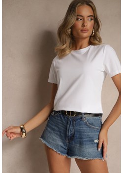 Biały Basicowy T-shirt z Bawełny Ralurelle ze sklepu renee.pl w kategorii Bluzki damskie - zdjęcie 183801883