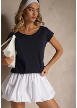 Granatowy Basicowy T-shirt z Bawełny Ralotea ze sklepu renee.pl w kategorii Bluzki damskie - zdjęcie 183802043