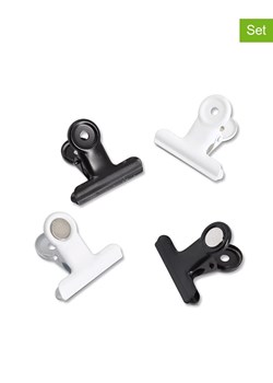 Zeller Magnetyczne klipsy (4 szt.) w kolorze czarno-białym - 4 x 3,5 x 2 cm ze sklepu Limango Polska w kategorii Akcesoria kuchenne - zdjęcie 183803144