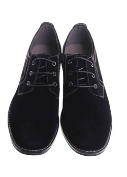 Półbuty męskie Czarne wiązane buty z zamszu /E4-1 17771 S383/ ze sklepu Pantofelek24.pl w kategorii Półbuty męskie - zdjęcie 183803541