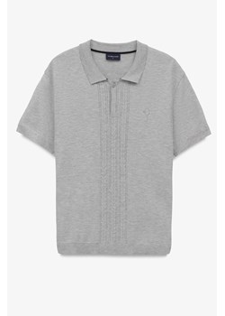 KOSZULKA POLO TENNIS CLUB 111 SZARA Z WISKOZY ze sklepu Recman w kategorii T-shirty męskie - zdjęcie 183804333