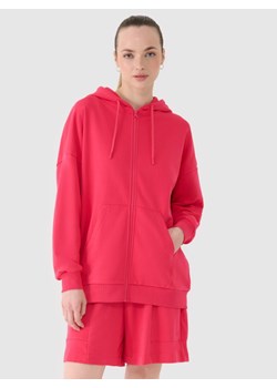 Damska bluza dresowa rozpinana z kapturem 4F 4FRSS25TSWSF2152 - różowa ze sklepu Sportstylestory.com w kategorii Bluzy damskie - zdjęcie 183807100