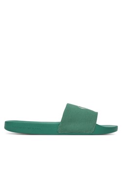 Klapki Calvin Klein Jeans Slide Monologo Cv YM0YM01367 Zielony ze sklepu eobuwie.pl w kategorii Klapki męskie - zdjęcie 183807322