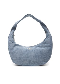Torebka Calvin Klein Denim Soft Crescent Sm LV04F3207G Niebieski ze sklepu eobuwie.pl w kategorii Torebki hobo - zdjęcie 183807411