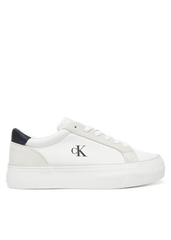 Tenisówki Calvin Klein Jeans Vulc Flatform Mg Nylon Mix YW0YW01896 Biały ze sklepu eobuwie.pl w kategorii Trampki damskie - zdjęcie 183807491