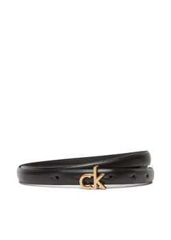 Pasek Damski Calvin Klein Ck Buckle Skinny Belt 15Mm LV04F7034G Czarny ze sklepu eobuwie.pl w kategorii Paski damskie - zdjęcie 183807513