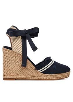 Espadryle Tommy Hilfiger Fringe Canvas High Wedge FW0FW08878 Granatowy ze sklepu eobuwie.pl w kategorii Espadryle damskie - zdjęcie 183807534