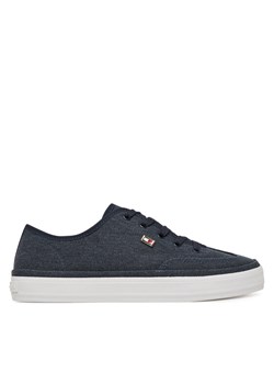 Sneakersy Tommy Hilfiger Washed Canvas Vulc Sneaker FW0FW08894 Granatowy ze sklepu eobuwie.pl w kategorii Buty sportowe damskie - zdjęcie 183807680