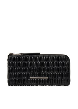 Duży Portfel Damski Calvin Klein Ruched Long L-Zip LV04K1085G Czarny ze sklepu eobuwie.pl w kategorii Portfele damskie - zdjęcie 183807754
