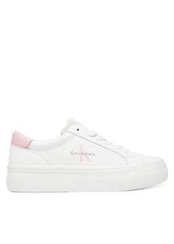 Sneakersy Calvin Klein Jeans Vulc Flatf Lth Logo Tag YW0YW01873 Biały ze sklepu eobuwie.pl w kategorii Buty sportowe damskie - zdjęcie 183807770