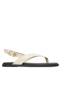 Sandały Tommy Hilfiger Color Block Thong Flat Sandal FW0FW08883 Écru ze sklepu eobuwie.pl w kategorii Sandały damskie - zdjęcie 183807914