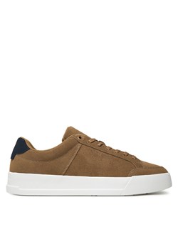 Sneakersy Tommy Hilfiger Th Court Summer Suede FM0FM05517 Brązowy ze sklepu eobuwie.pl w kategorii Buty sportowe męskie - zdjęcie 183807981