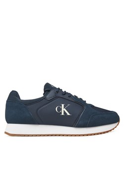 Sneakersy Calvin Klein Jeans Retro Runner Sock Lace Up Ny-Su YM0YM01326 Granatowy ze sklepu eobuwie.pl w kategorii Buty sportowe męskie - zdjęcie 183808093