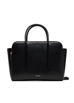 Torebka Calvin Klein Carryall Mini Leather Tote Bag LV04F3034G Czarny ze sklepu eobuwie.pl w kategorii Kuferki - zdjęcie 183808181