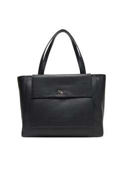 Torebka Calvin Klein Ck Re-Lock Medium Shopper LV04F3223G Czarny ze sklepu eobuwie.pl w kategorii Torby Shopper bag - zdjęcie 183808183