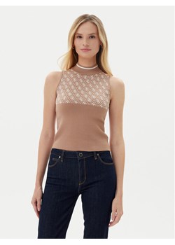 Guess Sweter W3YR26 Z37K0 Brązowy Regular Fit ze sklepu MODIVO w kategorii Swetry damskie - zdjęcie 183813140