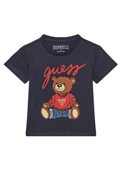 Guess T-Shirt H4BT01 I3Z14 Granatowy Regular Fit ze sklepu MODIVO w kategorii Kaftaniki i bluzki - zdjęcie 183813144