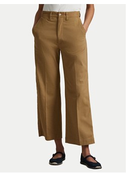 Polo Ralph Lauren Spodnie materiałowe 211873988001 Beżowy Wide Leg ze sklepu MODIVO w kategorii Spodnie damskie - zdjęcie 183813150