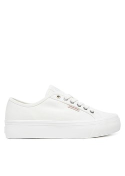 Calvin Klein Jeans Tenisówki Vulc Flatform Ctn Logo Tag YW0YW01838 Biały ze sklepu MODIVO w kategorii Trampki damskie - zdjęcie 183813174