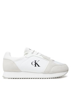 Calvin Klein Jeans Sneakersy Retro Runner Sock Lace Up Ny-Su YM0YM01326 Biały ze sklepu MODIVO w kategorii Buty sportowe męskie - zdjęcie 183813191