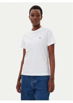 Calvin Klein Jeans T-Shirt LV047B224G Biały Regular Fit ze sklepu MODIVO w kategorii Bluzki damskie - zdjęcie 183813522