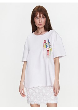 Silvian Heach T-Shirt GPP23037FE Biały Relaxed Fit ze sklepu MODIVO w kategorii Bluzki damskie - zdjęcie 183813872