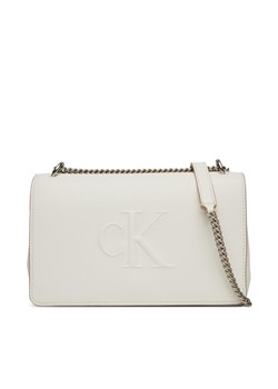 Calvin Klein Jeans Torebka Sculpted Ew Flap Conv Chain LV04K3035G Biały ze sklepu MODIVO w kategorii Kopertówki - zdjęcie 183814060