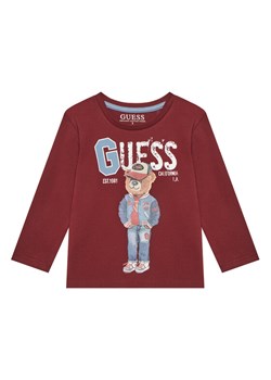 Guess Bluzka N5YI23 K8HM4 Bordowy Regular Fit ze sklepu MODIVO w kategorii T-shirty chłopięce - zdjęcie 183814694