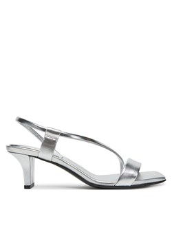 Calvin Klein Sandały Heel Sandal 50 Squared Metallic HW0HW02560 Srebrny ze sklepu MODIVO w kategorii Sandały damskie - zdjęcie 183814711
