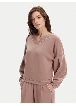 BOSS Bluza Scuba 50545647 Beżowy Relaxed Fit ze sklepu MODIVO w kategorii Bluzy damskie - zdjęcie 183814744