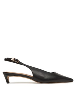 Tommy Hilfiger Sandały Squared Toe Kitten Slingback FW0FW08711 Czarny ze sklepu MODIVO w kategorii Sandały damskie - zdjęcie 183815020