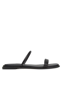 Calvin Klein Klapki Flat Sandal Squared 2-Bar Lth HW0HW02532 Czarny ze sklepu MODIVO w kategorii Klapki damskie - zdjęcie 183815074