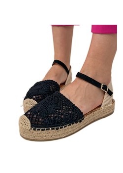 Czarne sandały espadryle ażurowe ze sklepu ButyModne.pl w kategorii Espadryle damskie - zdjęcie 183824240