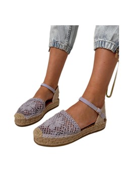 Fioletowe sandały espadryle ażurowe ze sklepu ButyModne.pl w kategorii Espadryle damskie - zdjęcie 183824241