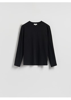 Reserved - Bawełniany longsleeve - czarny ze sklepu Reserved w kategorii T-shirty męskie - zdjęcie 183825924