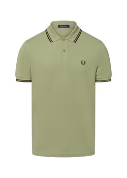 Fred Perry Męska koszulka polo Mężczyźni Bawełna seledynowy jednolity ze sklepu vangraaf w kategorii T-shirty męskie - zdjęcie 183825931