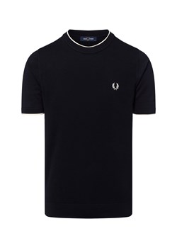 Fred Perry Męski sweter Mężczyźni Bawełna granatowy jednolity ze sklepu vangraaf w kategorii Swetry męskie - zdjęcie 183825940