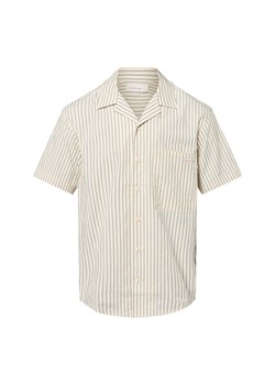 Calvin Klein Jeans Męska koszulka z krótkim rękawem Mężczyźni Regular Fit Bawełna écru w paski ze sklepu vangraaf w kategorii Koszule męskie - zdjęcie 183825950